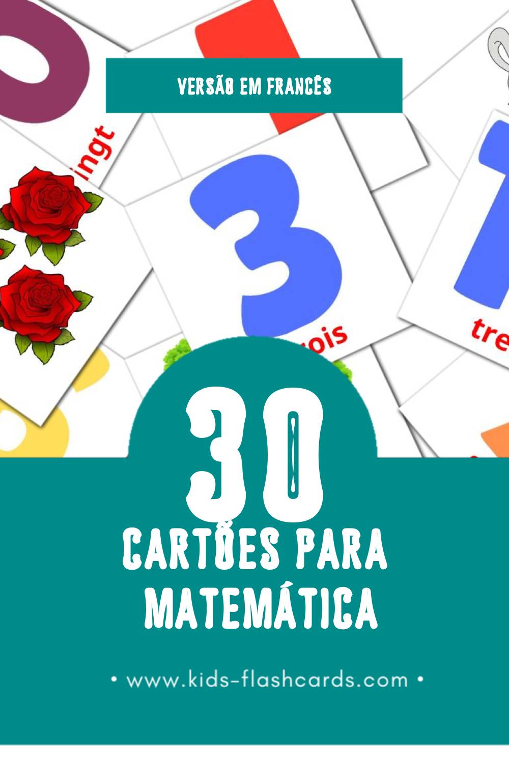 Flashcards de Math Visuais para Toddlers (30 cartões em Francês)