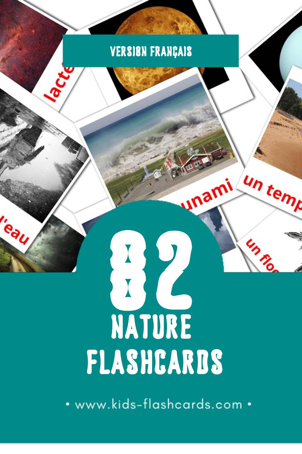 Flashcards Visual Nature pour les tout-petits (82 cartes en Français)