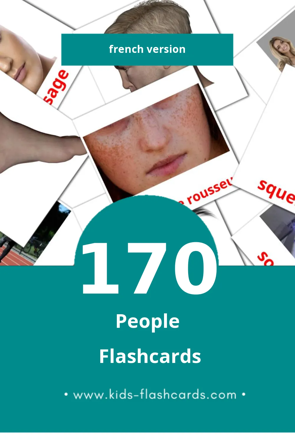 Visual Personnes Flashcards for Toddlers (170 cards in French)