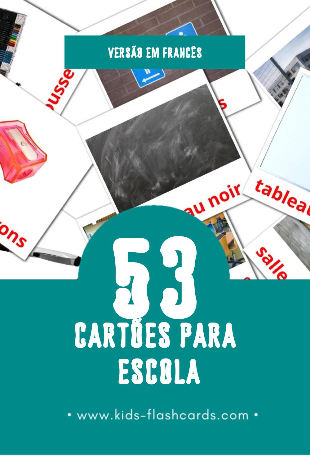 Flashcards de École Visuais para Toddlers (53 cartões em Francês)