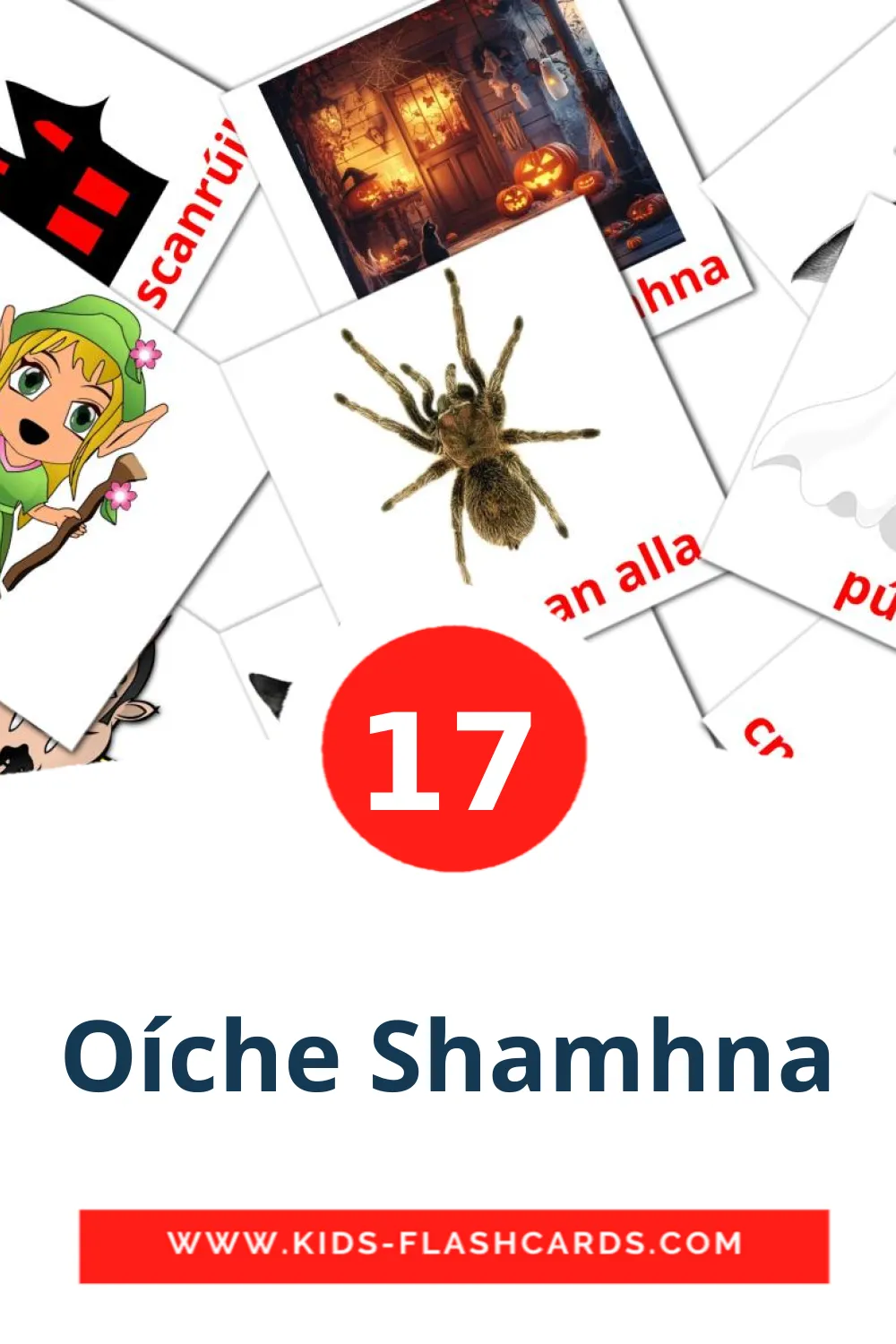 17 Oíche Shamhna Picture Cards for Kindergarden in albanska