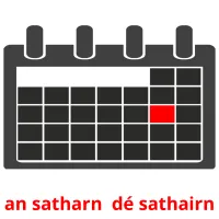 an satharn  dé sathairn picture flashcards