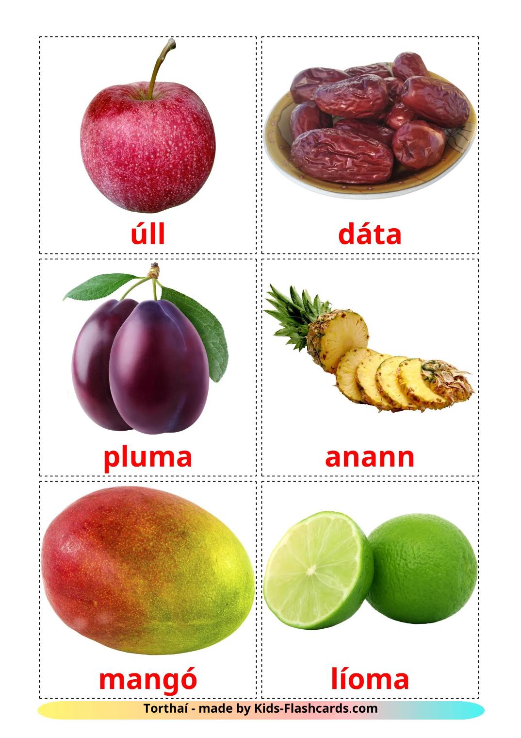 Fruits - 21 Free Printable irish Flashcards 