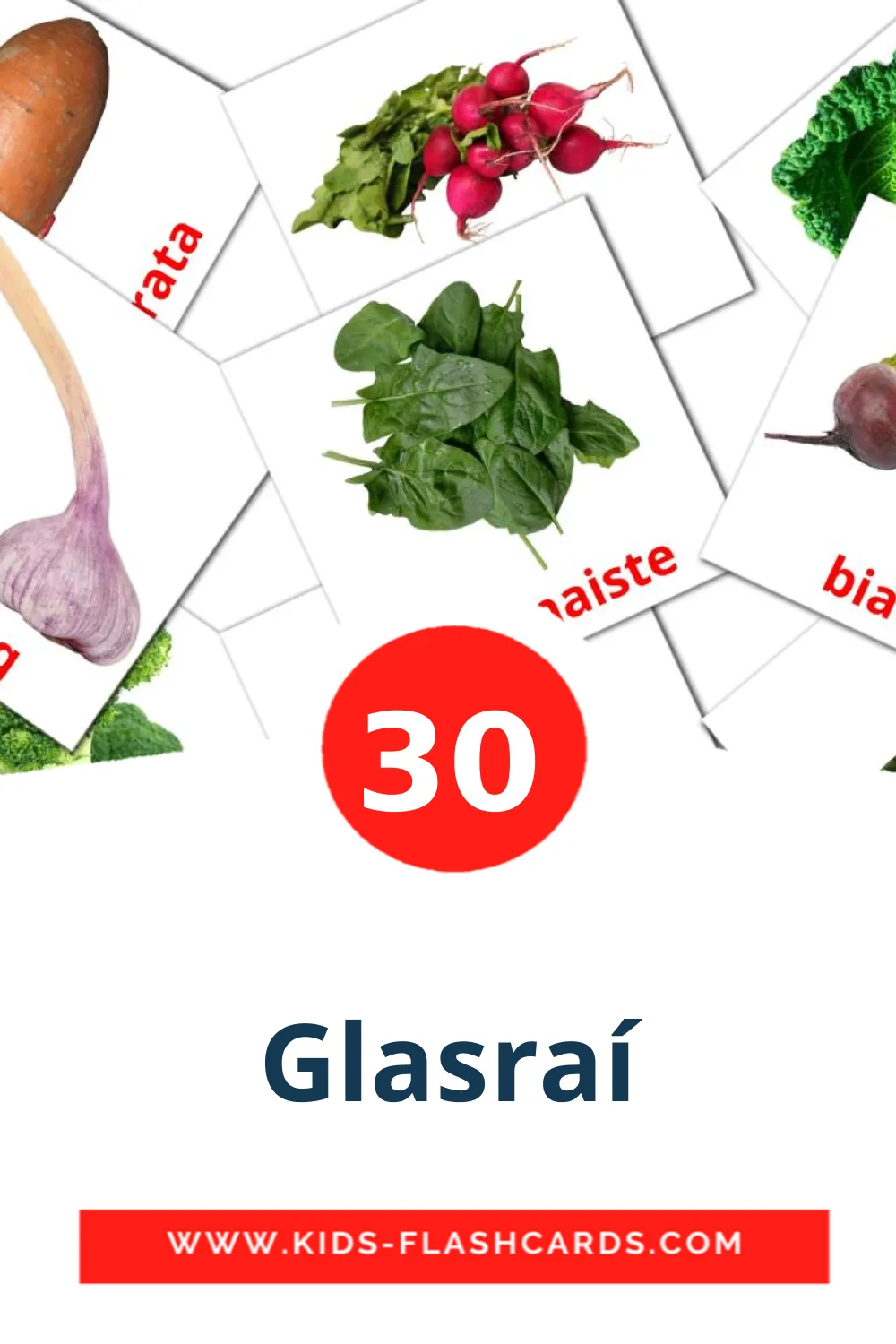 Glasraí на ирландском для Детского Сада (30 карточек)
