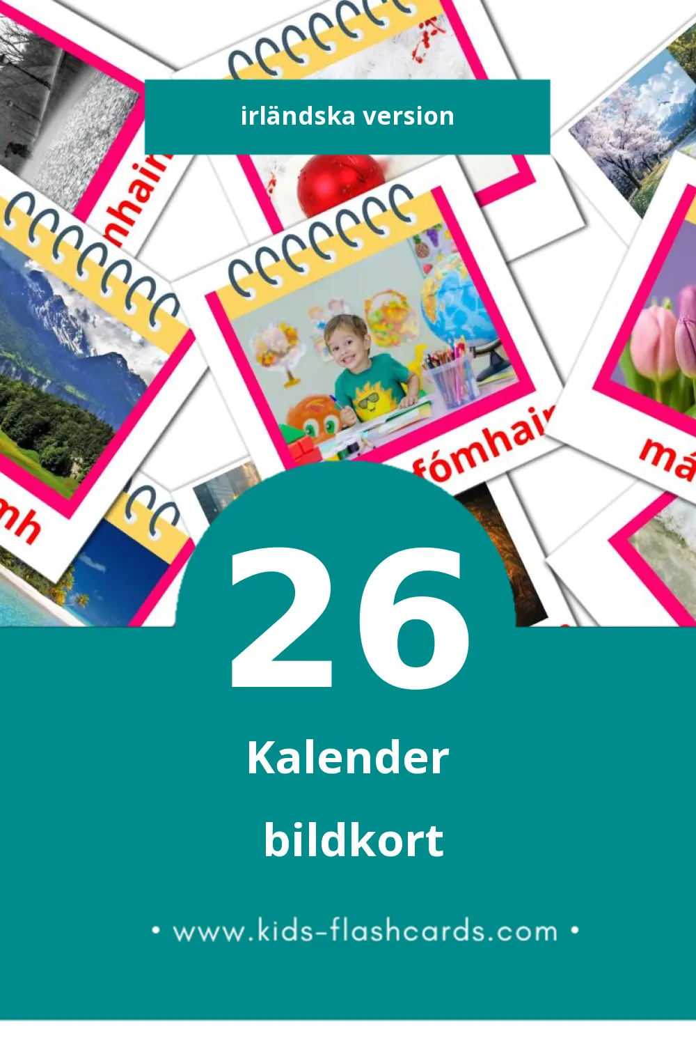 Cartes de vocabulaire Visuelles Féilire pour les Tout-Petits (26 Cartes en Irländska)