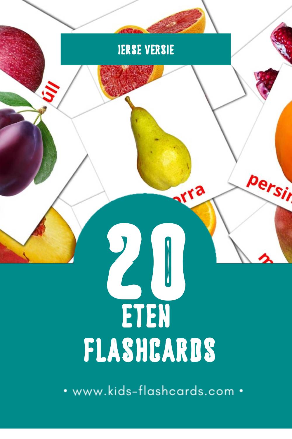 Visuele Bia Flashcards voor Kleuters (20 kaarten in het Iers)