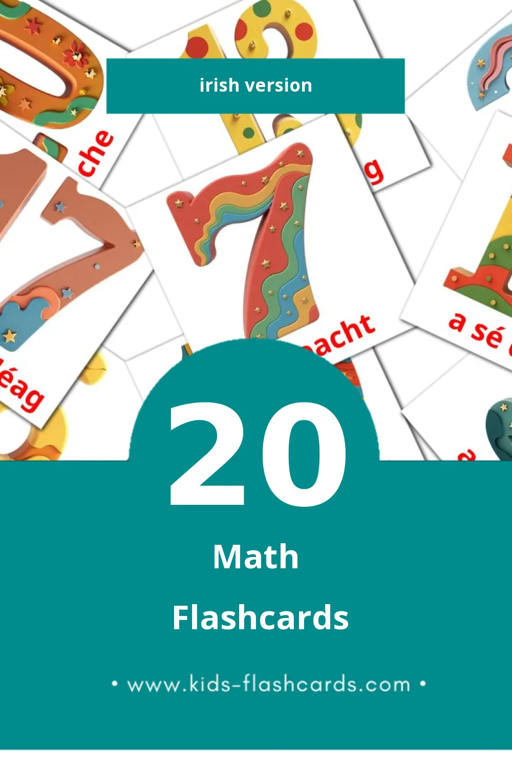 Visual irishg Flashcards for Toddlers (20 cards in Irish)