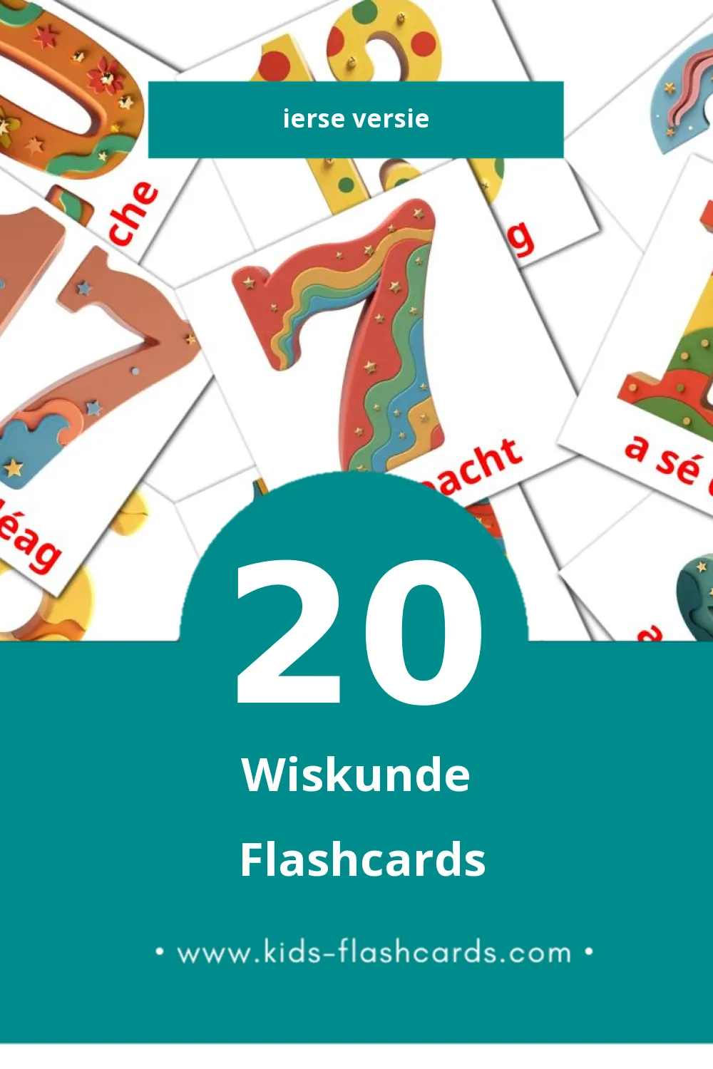 Visuele irishg Flashcards voor Kleuters (20 kaarten in het Iers)