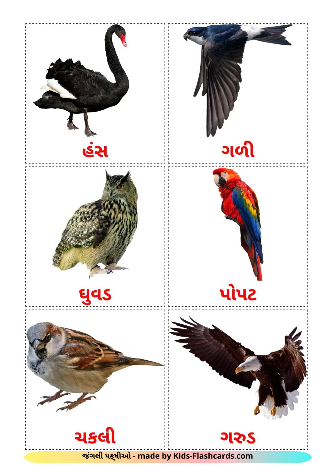 Wilde vogels - 19 gratis printbare gujaratie kaarten