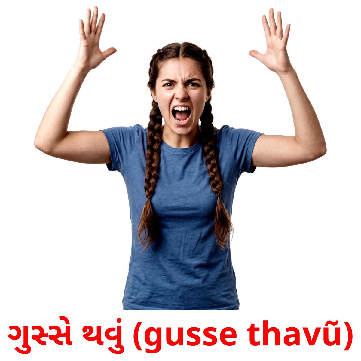 ગુસ્સે થવું (gusse thavũ) cartões com imagens