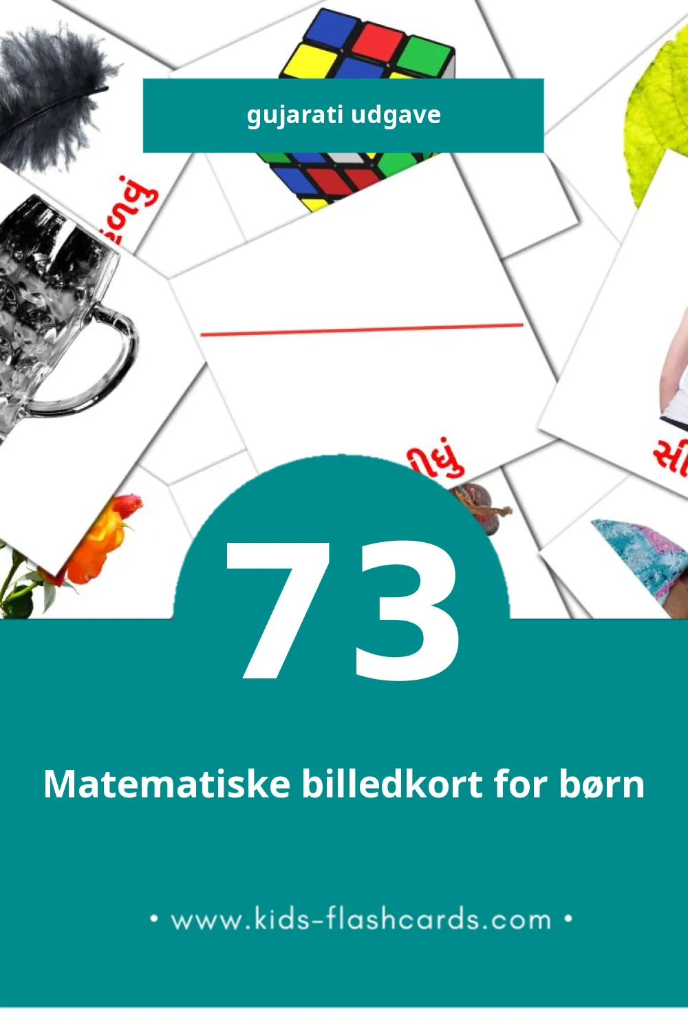 Visuelle billedkort for børn om AGGETTIVI til småbørn (73 kort på Gujarati)