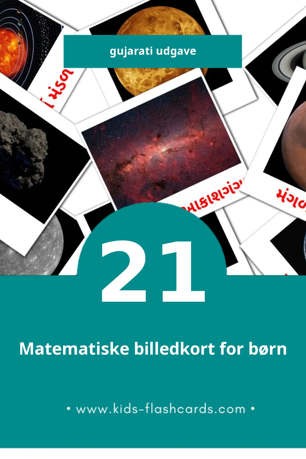 Visuelle billedkort for børn om કુદરતી  til småbørn (21 kort på Gujarati)