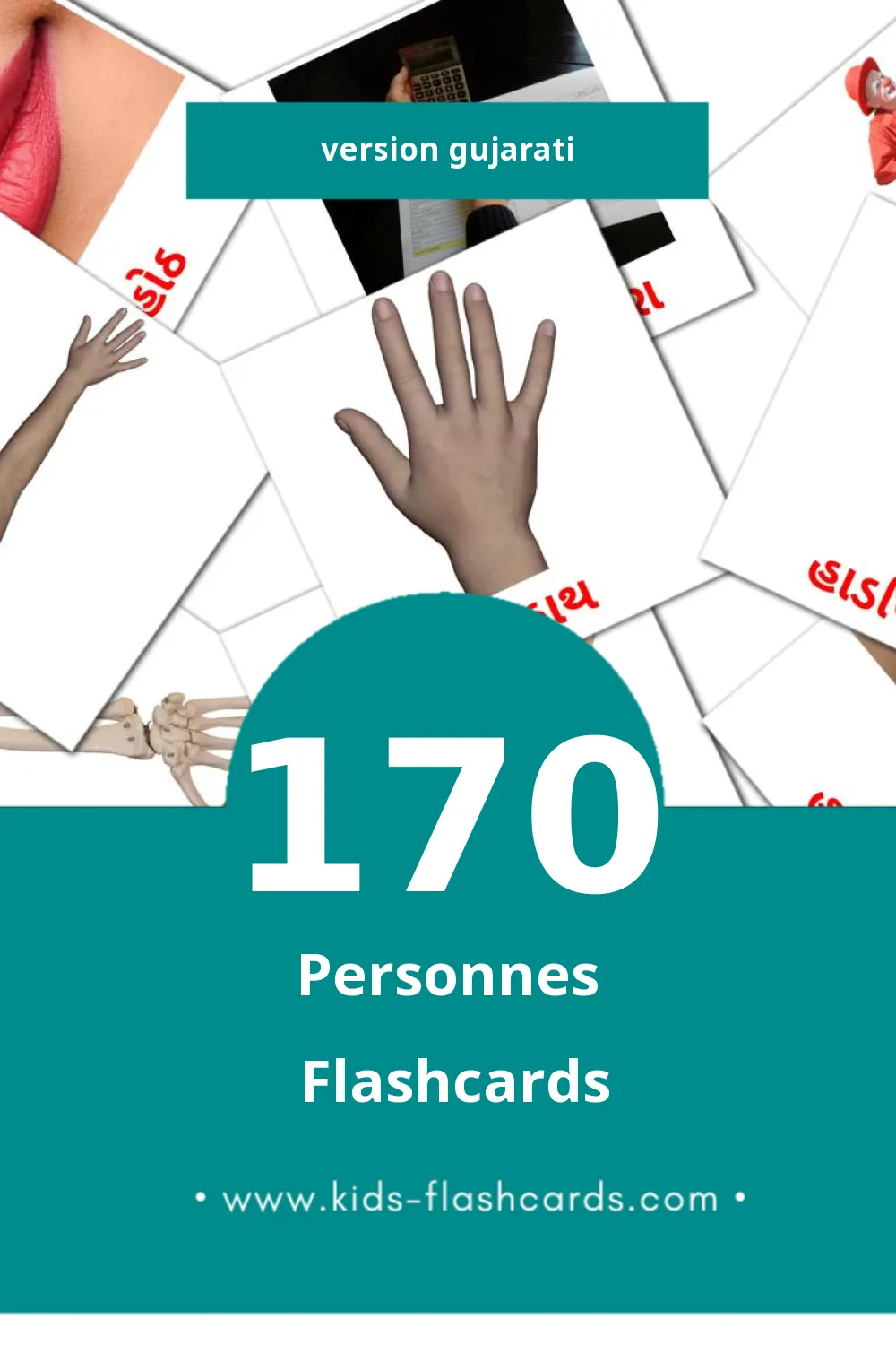 Flashcards Visual લોકો pour les tout-petits (170 cartes en Gujarati)