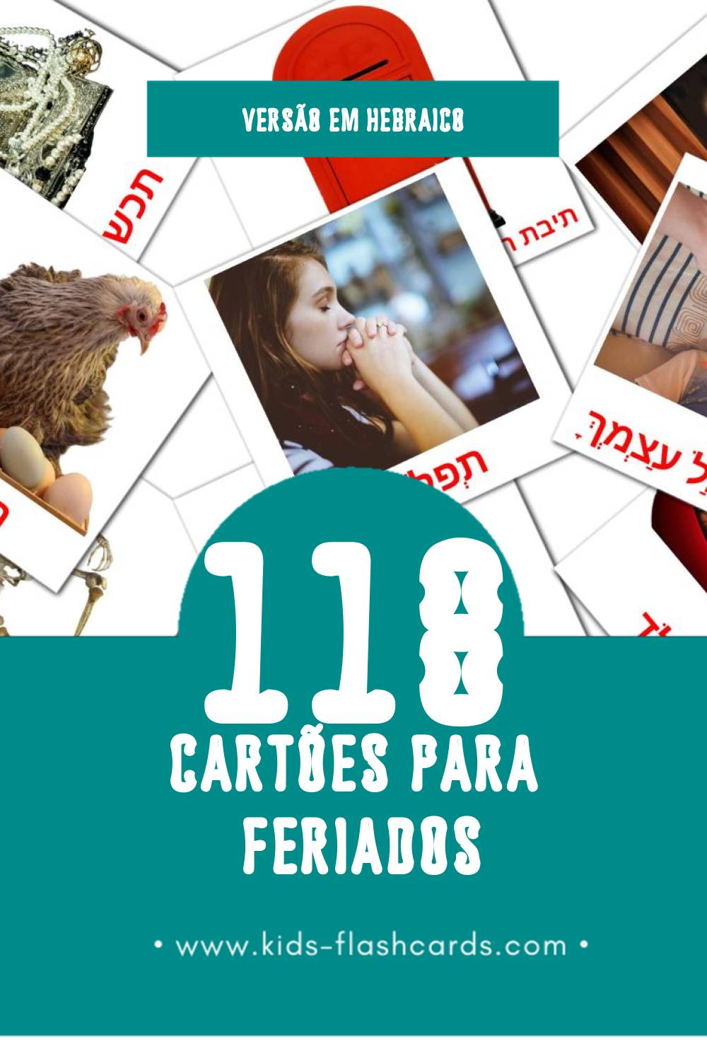 Flashcards de חגים Visuais para Toddlers (118 cartões em Hebraico)