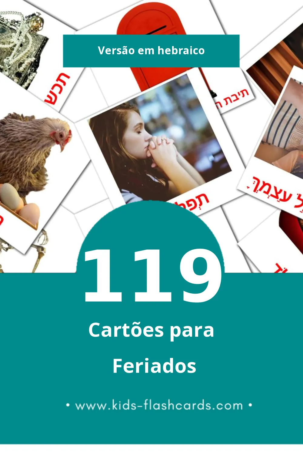 Flashcards de חגים Visuais para Toddlers (119 cartões em Hebraico)