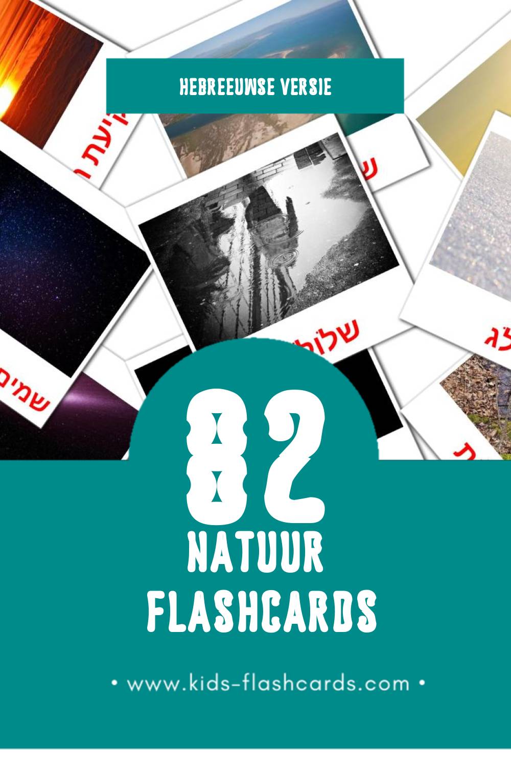 Visuele מזג אוויר Flashcards voor Kleuters (82 kaarten in het Hebreeuws)