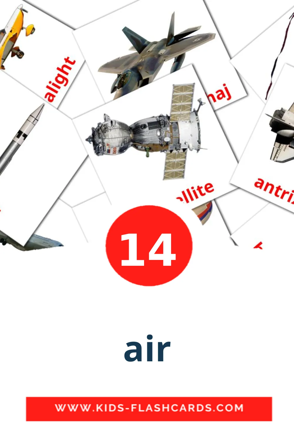 14 tarjetas didacticas de air para el jardín de infancia en hindi