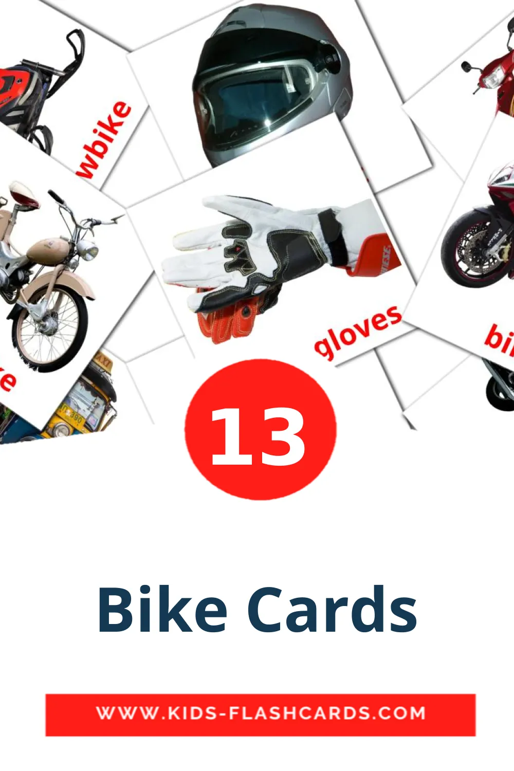 13 Bike Cards Bildkarten für den Kindergarten auf Hindi