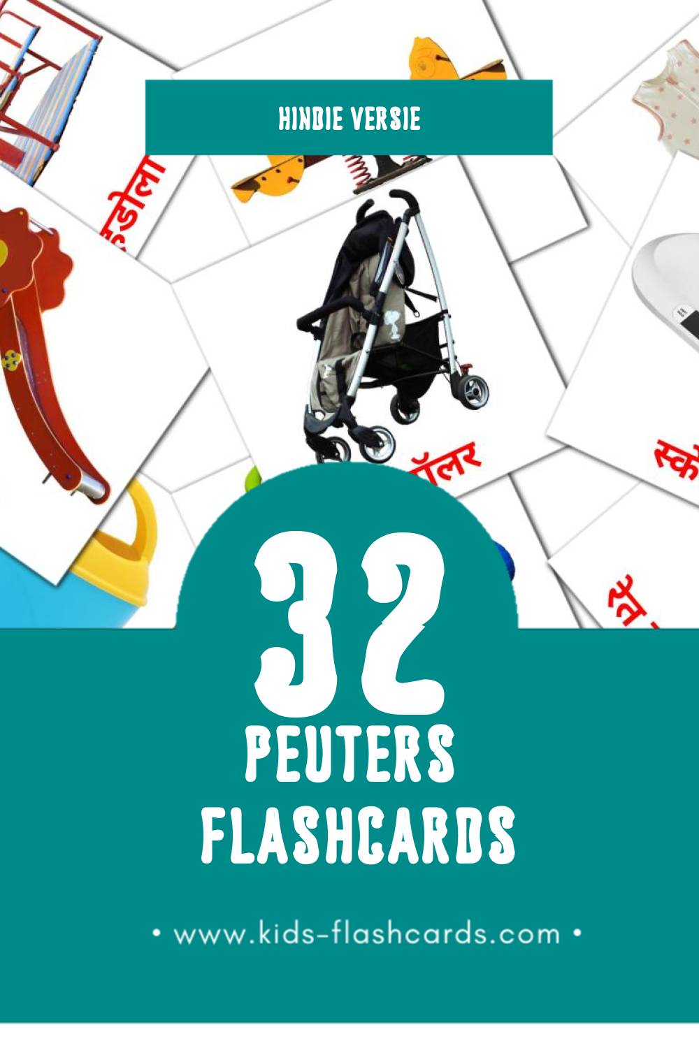 Visuele बच्चा  Flashcards voor Kleuters (32 kaarten in het Hindi)