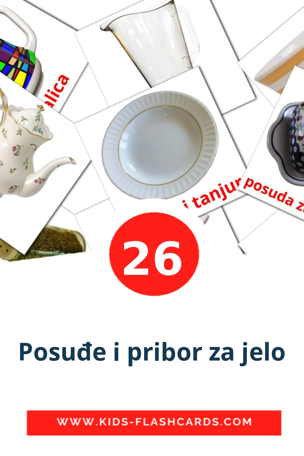 26 Posuđe i pribor za jelo Picture Cards for Kindergarden in croatian