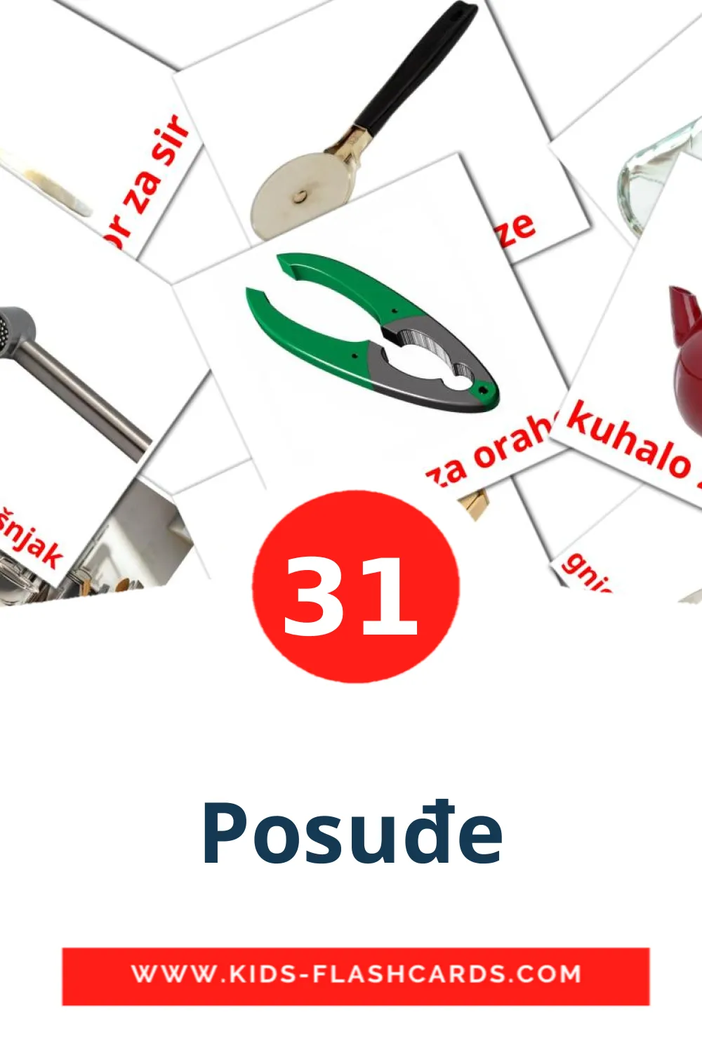 31 cartes illustrées de Posuđe pour la maternelle en croate