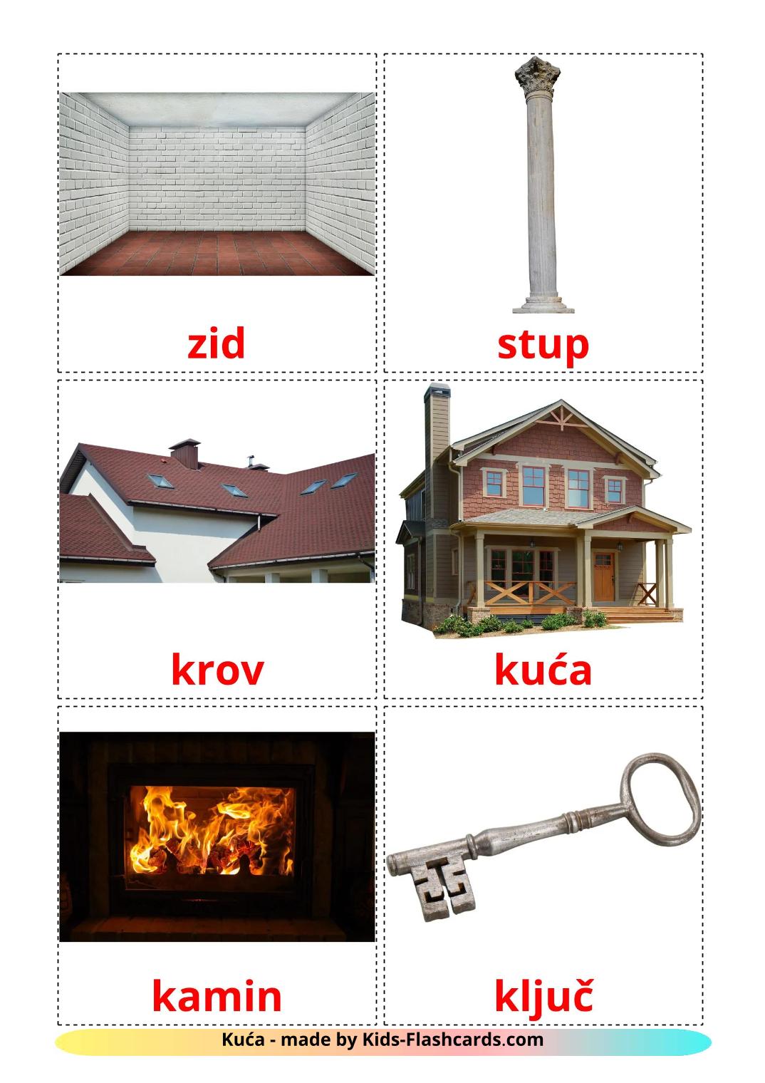 House - 25 Free Printable croatian Flashcards 