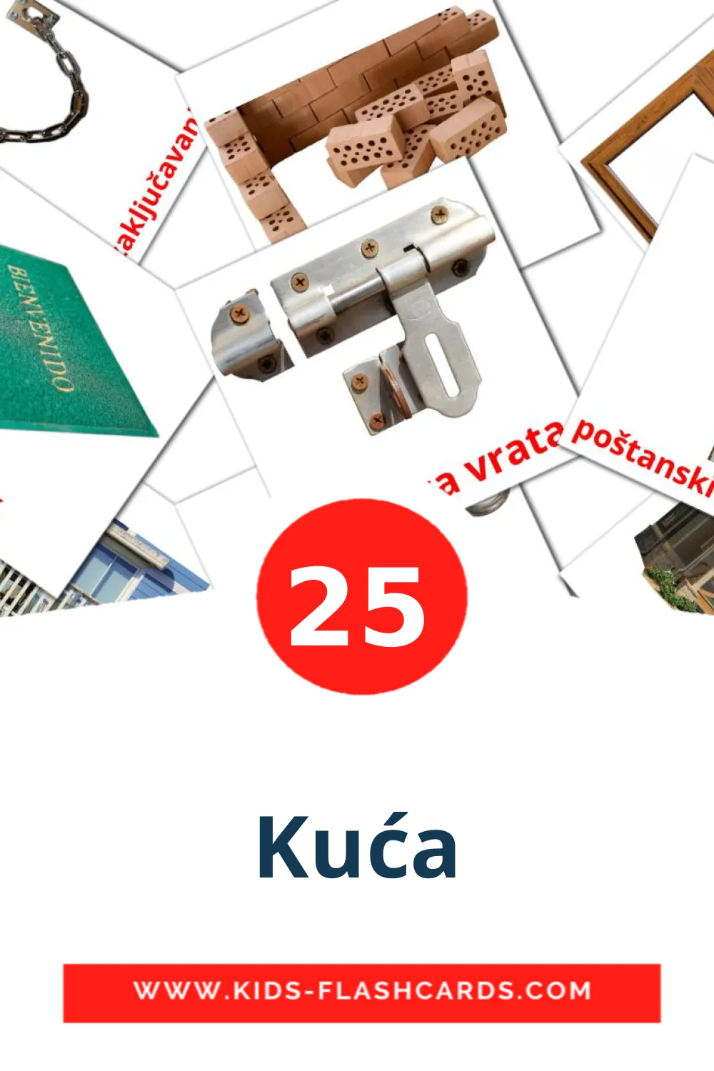 25 Kuća Picture Cards for Kindergarden in croatian