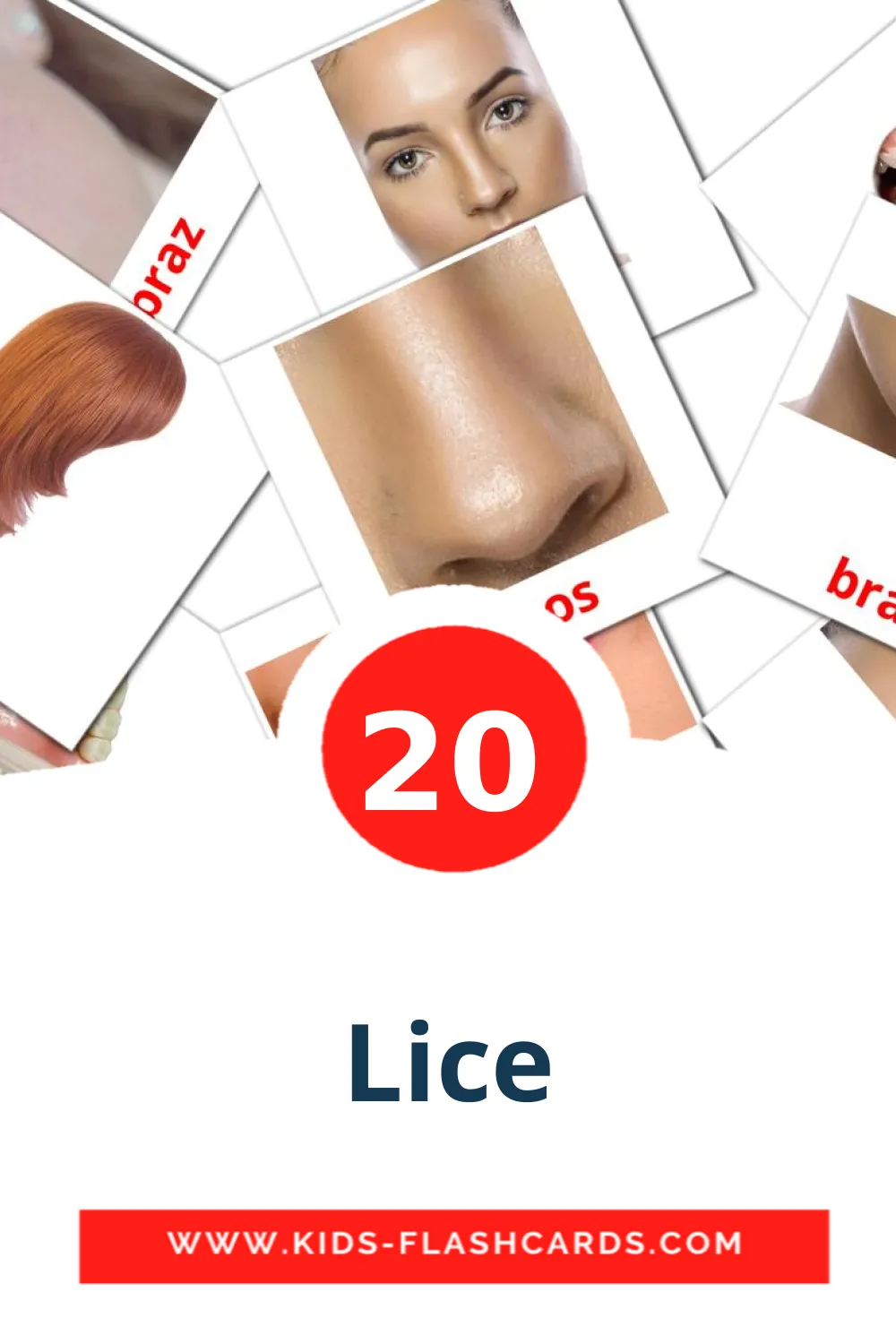 20 Lice Picture Cards for Kindergarden in croatian