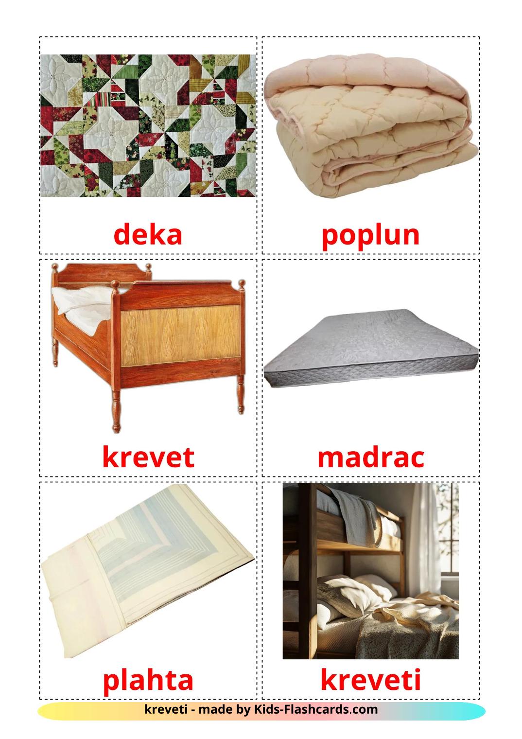 Bed - 15 Free Printable croatian Flashcards 