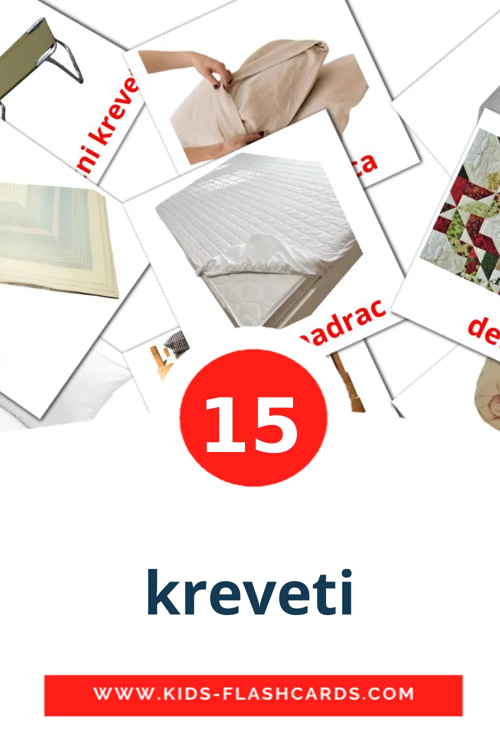 15 kreveti Picture Cards for Kindergarden in croatian