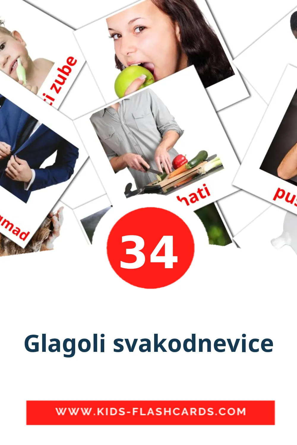 Glagoli svakodnevice на хорватском для Детского Сада (34 карточки)