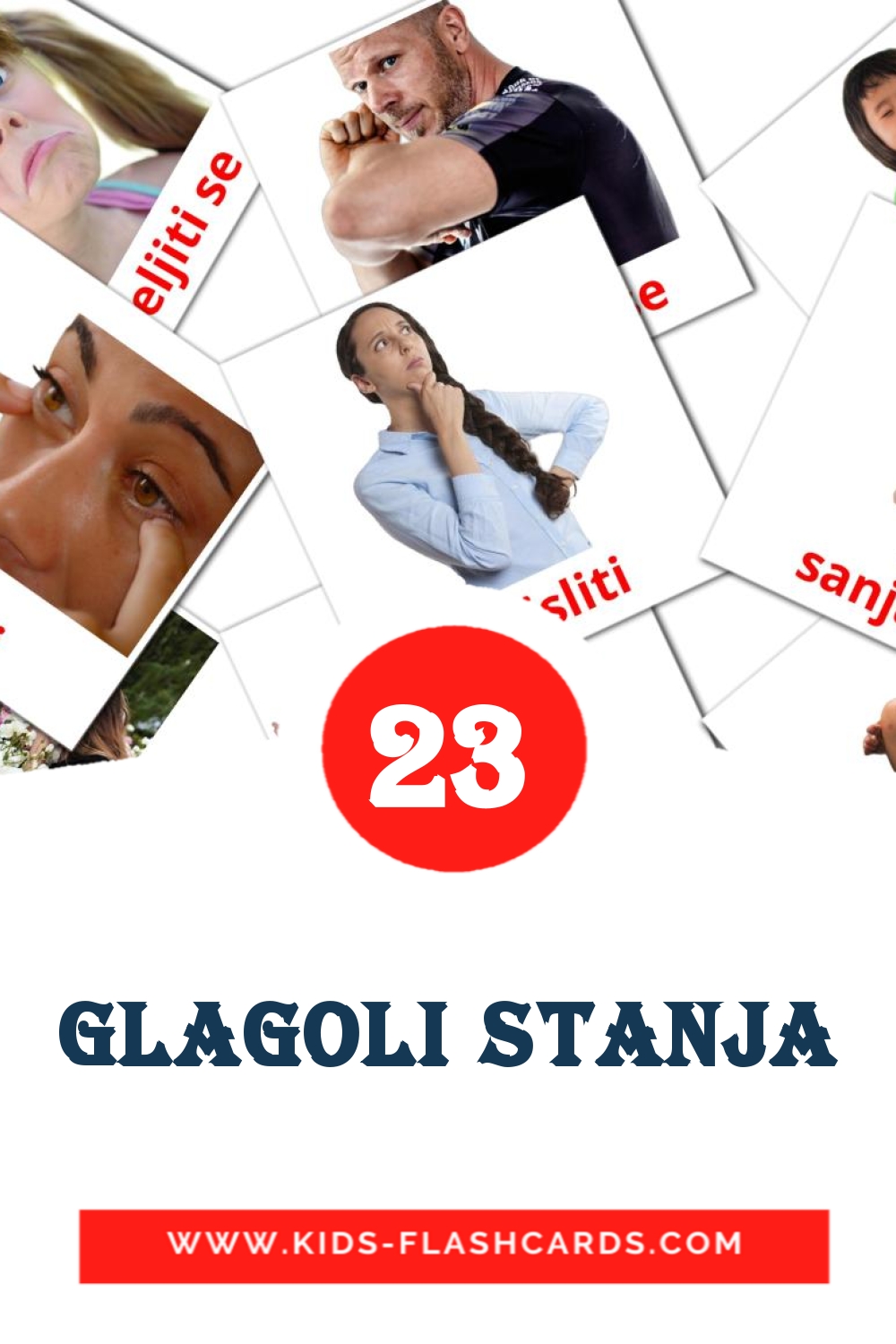 23 Glagoli stanja Picture Cards for Kindergarden in croatian