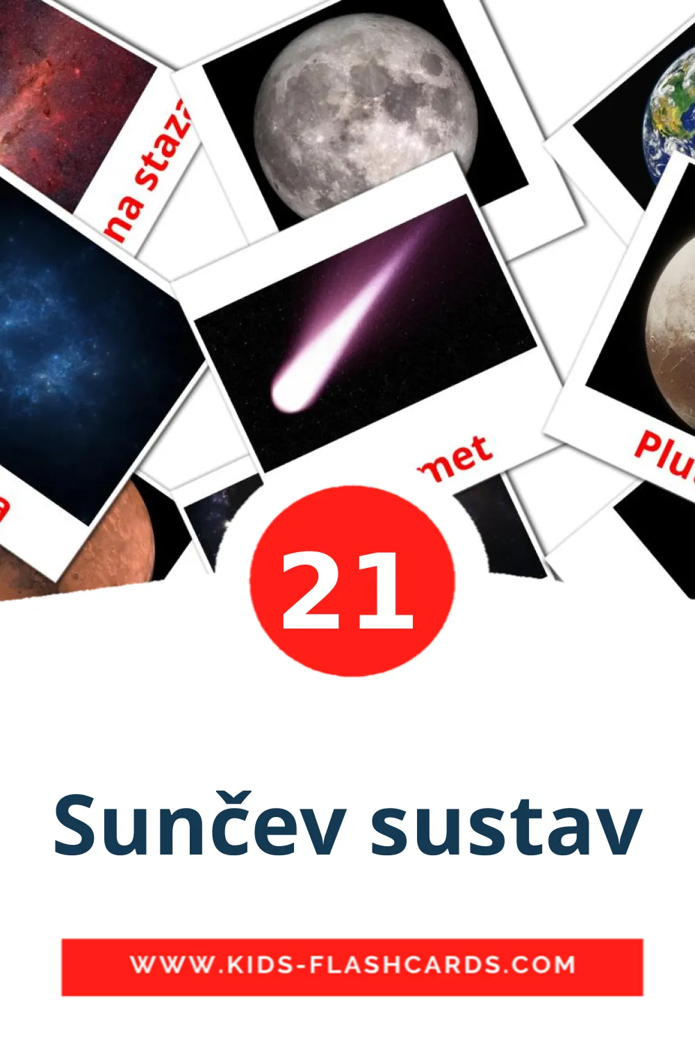 21 Sunčev sustav fotokaarten voor kleuters in het kroatisch