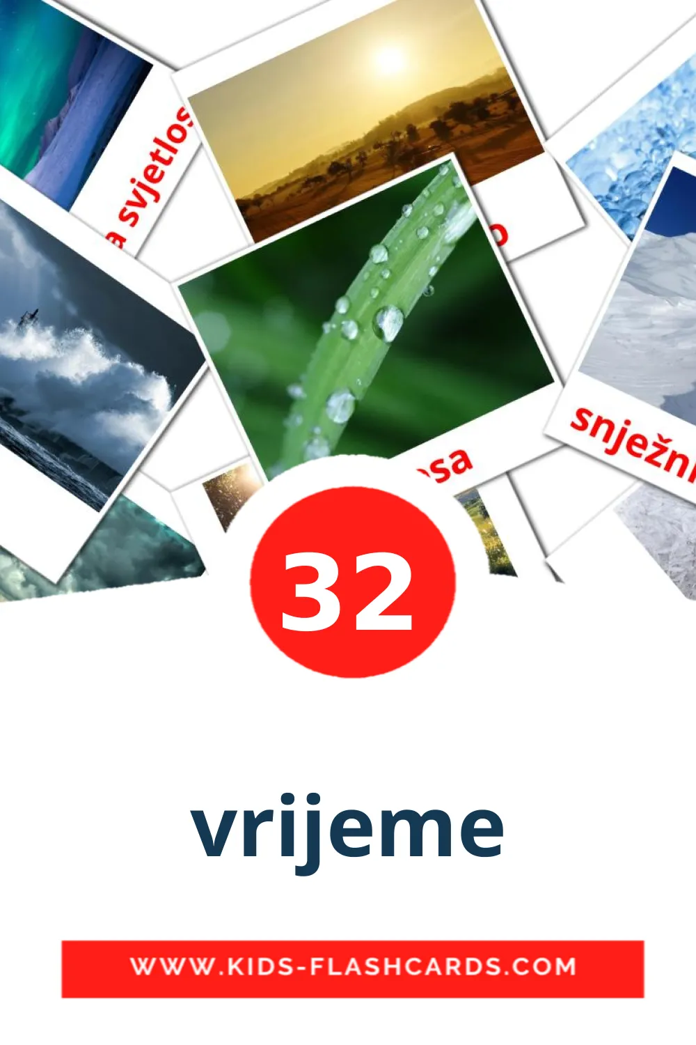 32 vrijeme Picture Cards for Kindergarden in croatian