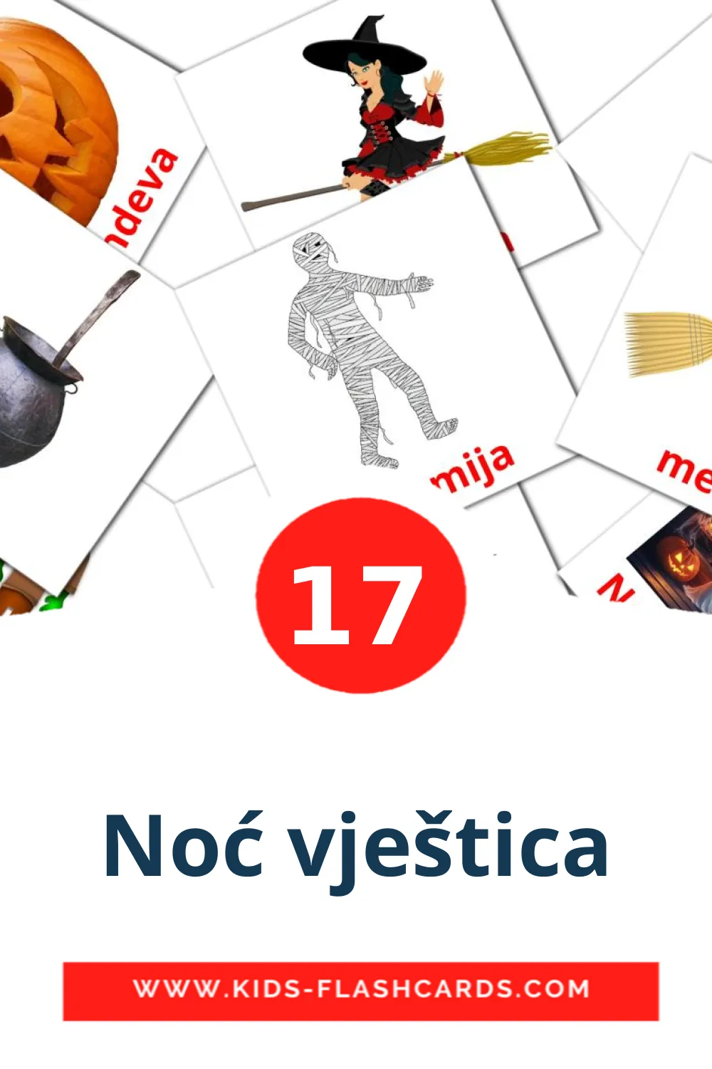 17 Noć vještica fotokaarten voor kleuters in het kroatisch