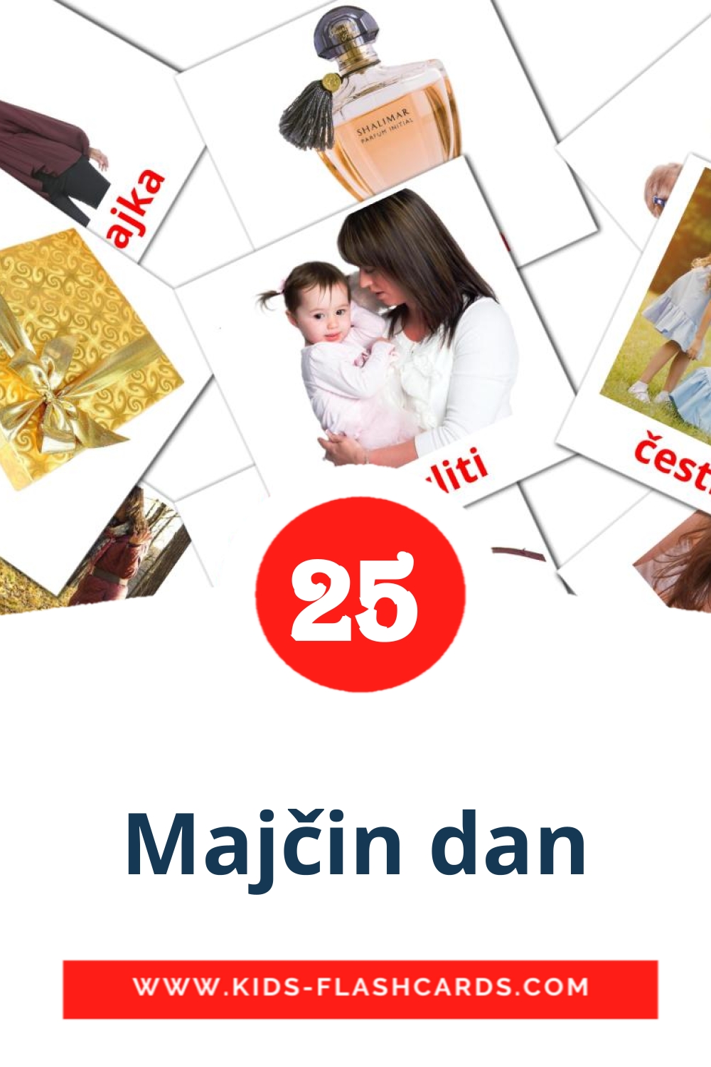 25 Majčin dan Picture Cards for Kindergarden in croatian
