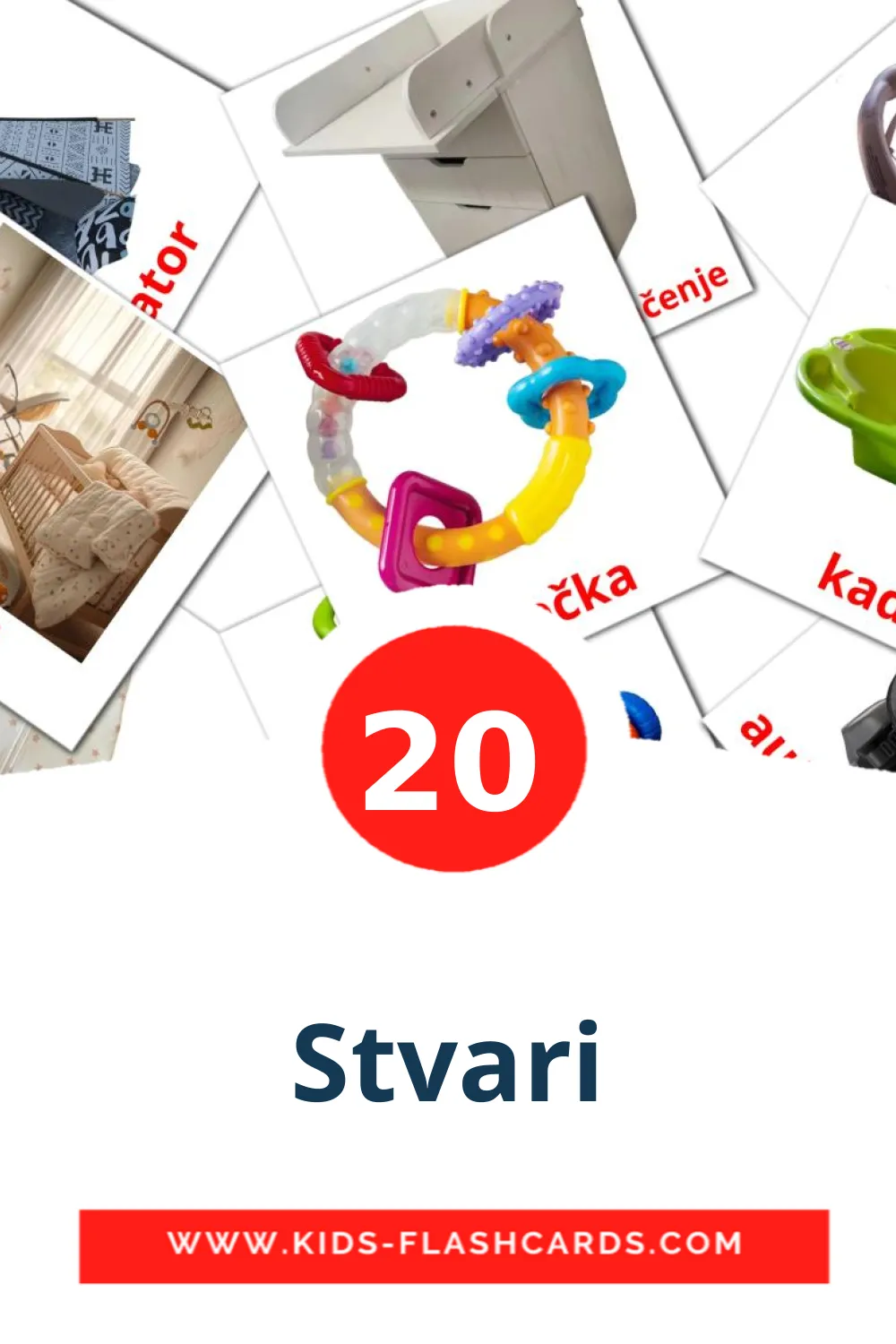 20 carte illustrate di Stvari per la scuola materna in croato