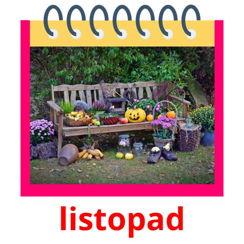 listopad picture flashcards