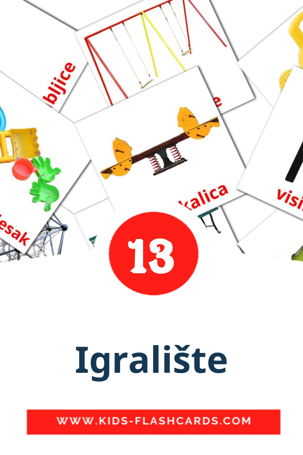 13 Igralište Picture Cards for Kindergarden in croatian