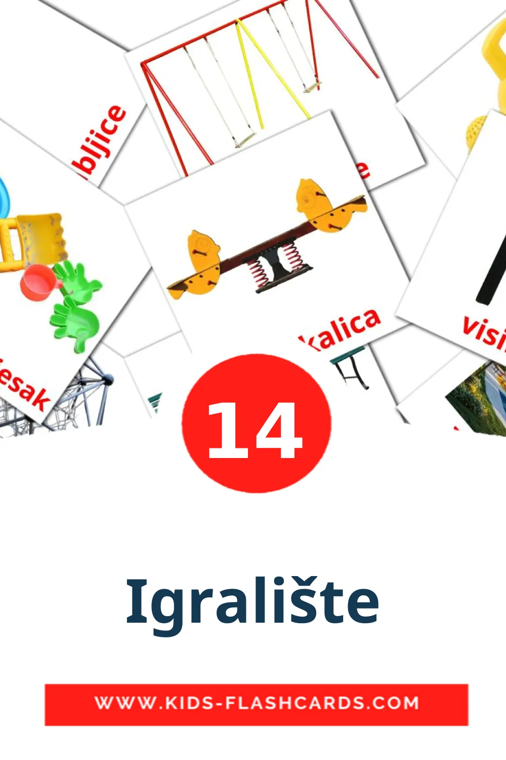 14 carte illustrate di Igralište per la scuola materna in croato