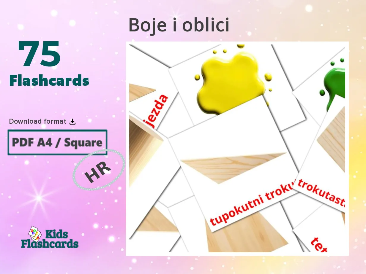 75 FREE Croatian Colors and shapes Flashcards | PDF