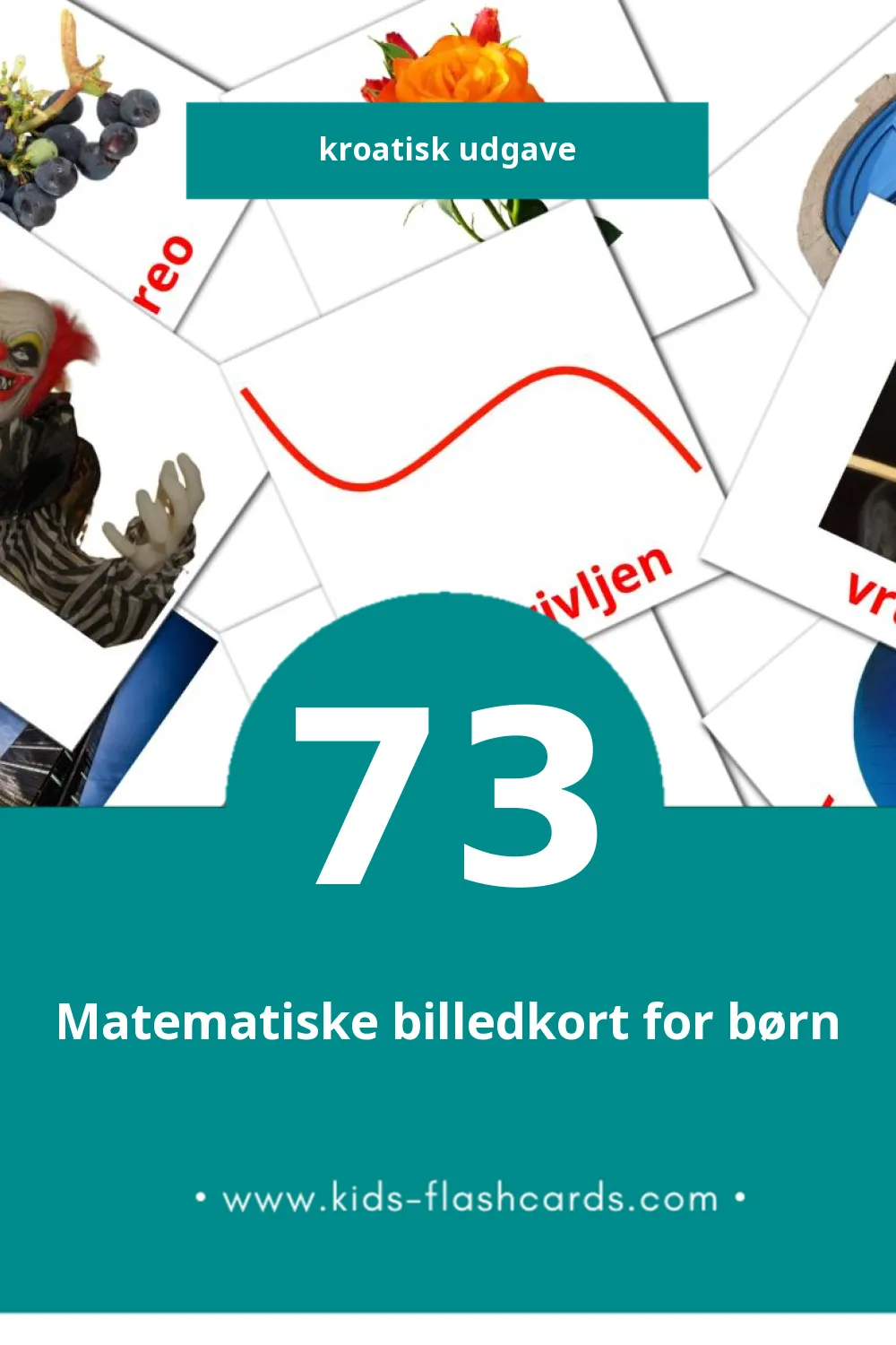 Visuelle billedkort for børn om Pridjevi til småbørn (73 kort på Kroatisk)