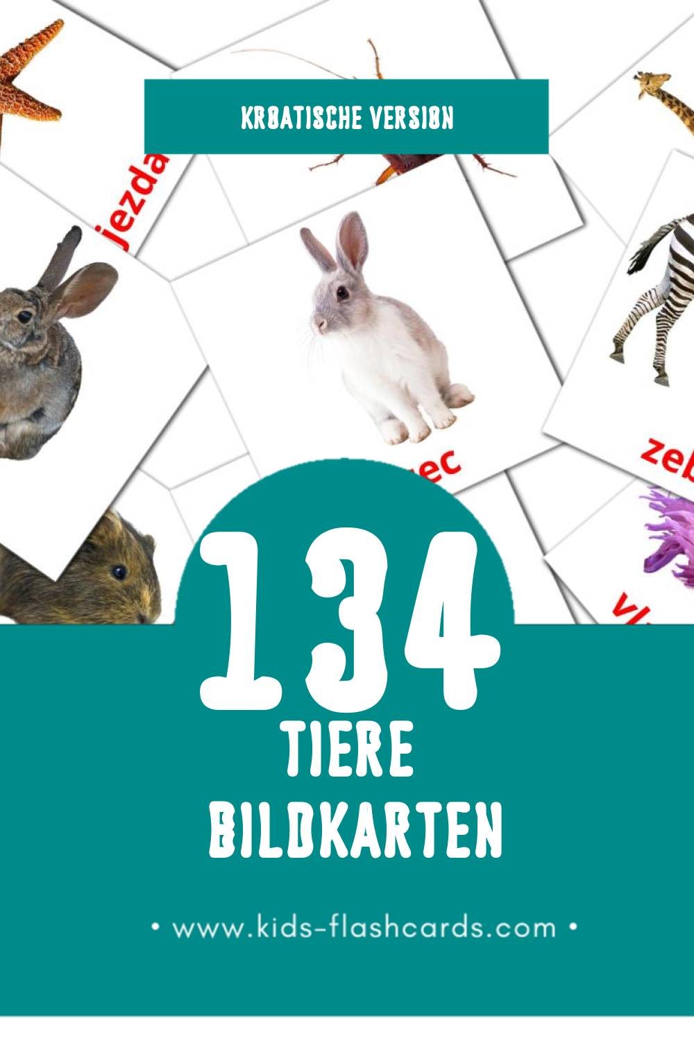 Visual Životinje Flashcards für Kleinkinder (134 Karten in Kroatisch)