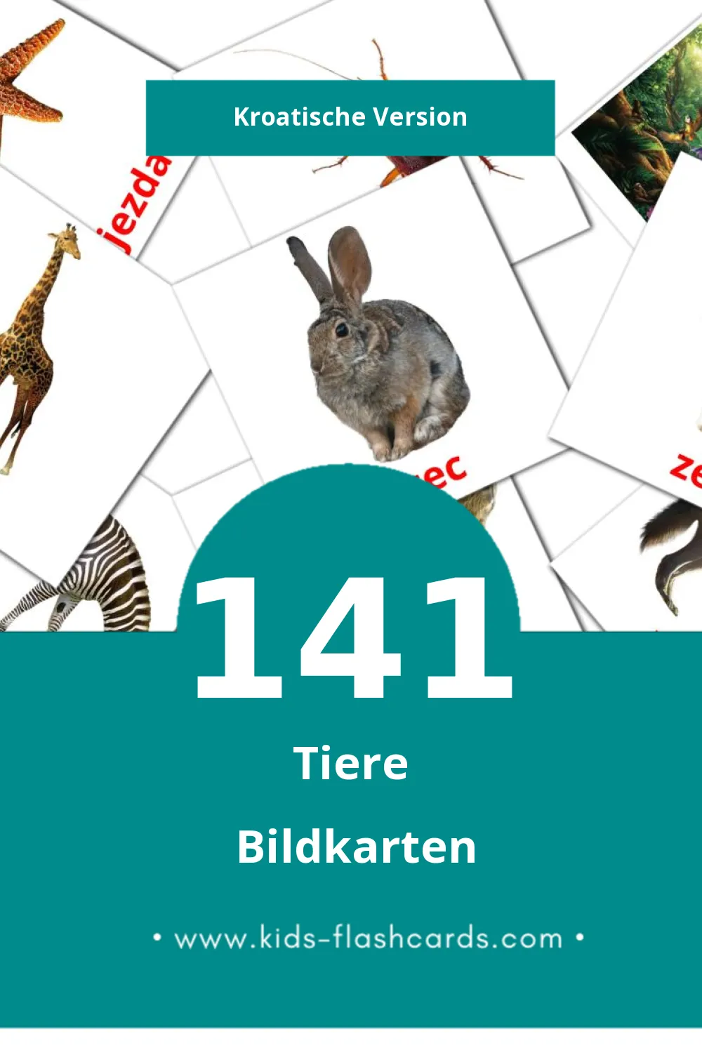 Visual Životinje Flashcards für Kleinkinder (141 Karten in Kroatisch)