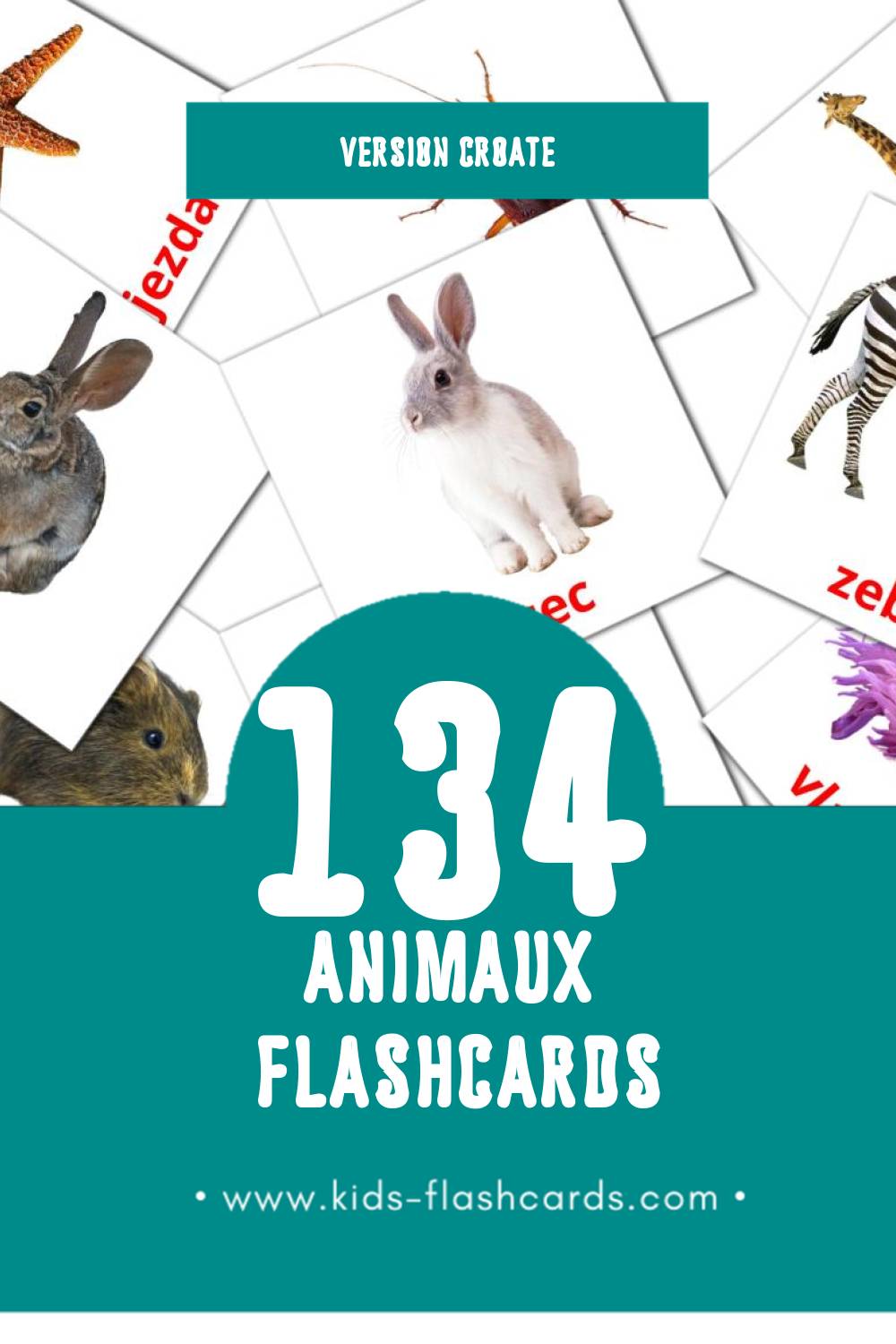 Flashcards Visual Životinje pour les tout-petits (134 cartes en Croate)