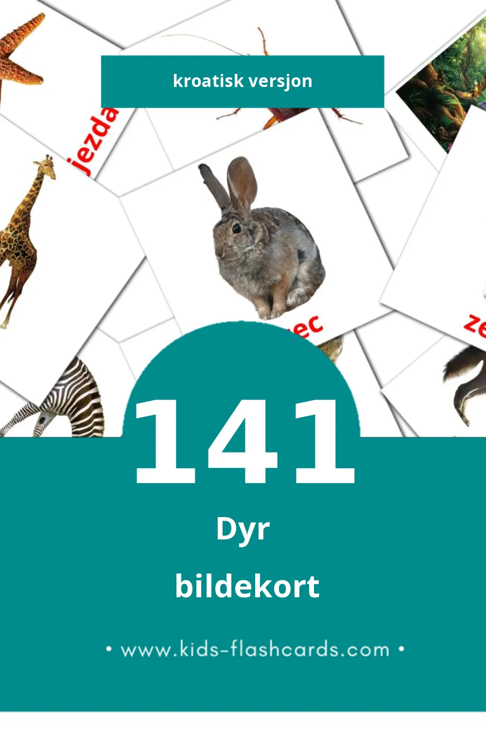 Visuelle Životinje bildekort for småbarn (141 kort på Kroatisk)