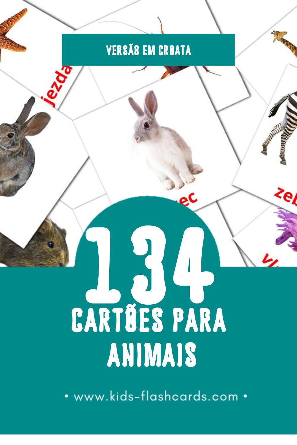 Flashcards de Životinje Visuais para Toddlers (134 cartões em Croata)