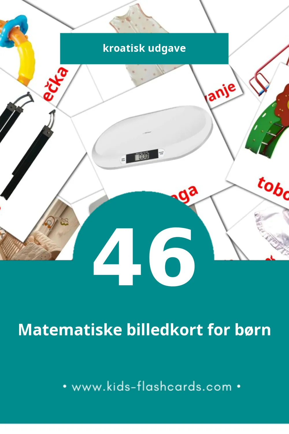 Visuelle billedkort for børn om beba til småbørn (46 kort på Kroatisk)