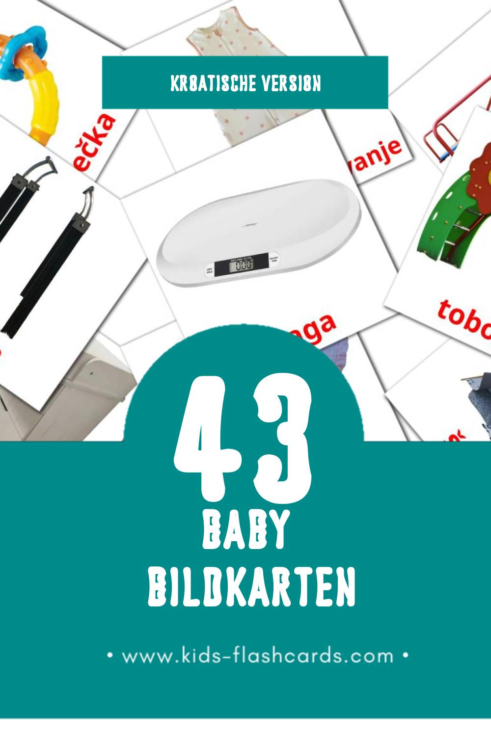 Visual beba Flashcards für Kleinkinder (45 Karten in Kroatisch)