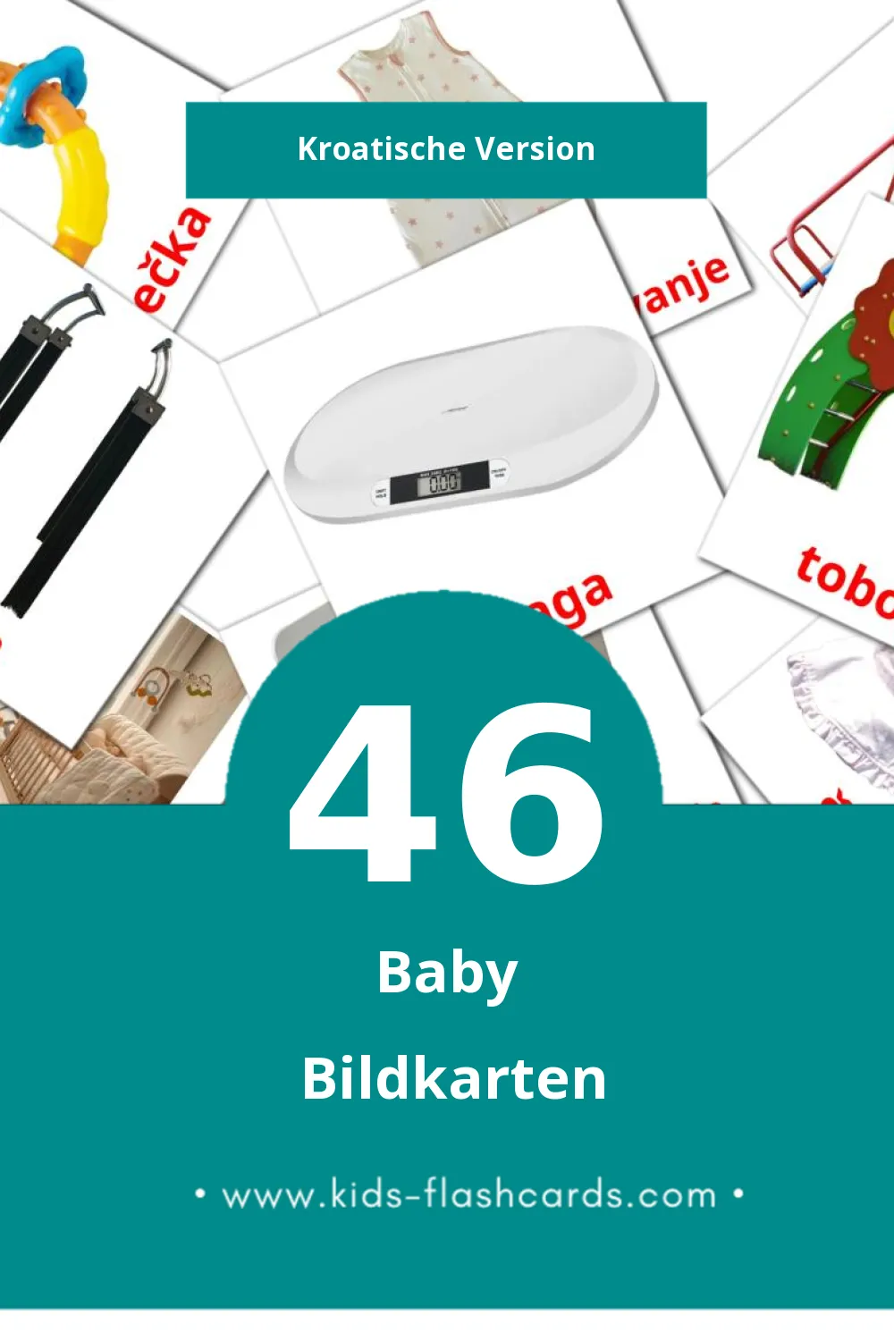 Visual beba Flashcards für Kleinkinder (46 Karten in Kroatisch)